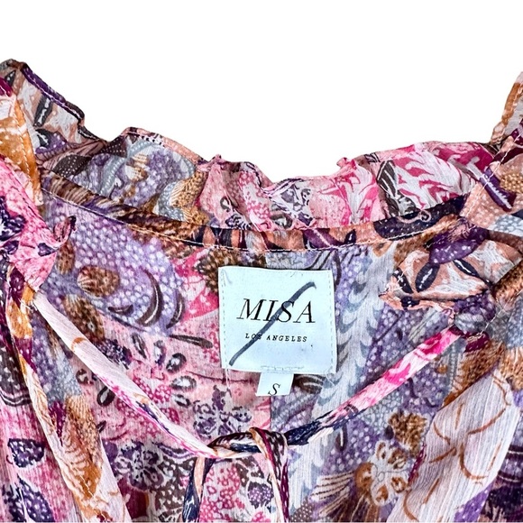 MISA LOS ANGELES Ilya Augusta Batik Tiered Ruffle Chiffon Midi Dress - Picture 13 of 15